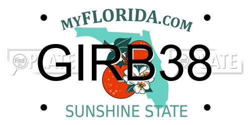 GIRB38 Florida License Plate