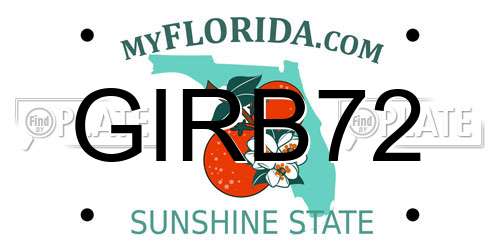 GIRB72 Florida License Plate