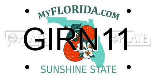GIRN11 Florida License Plate