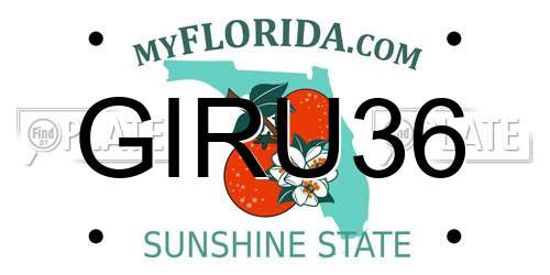 GIRU36 Florida License Plate