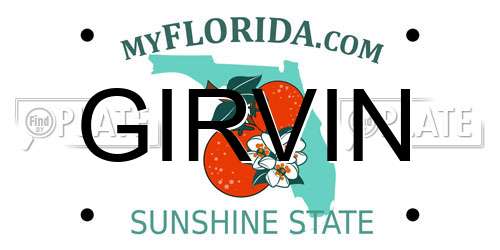 GIRVIN Florida License Plate