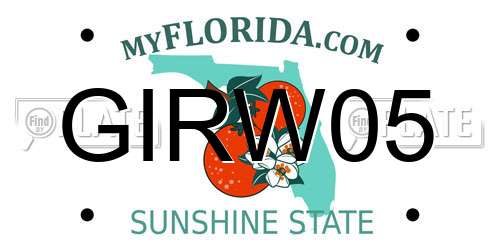 GIRW05 Florida License Plate