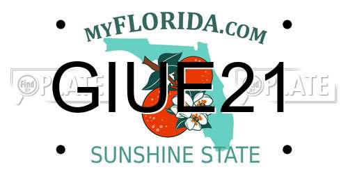 GIUE21 Florida License Plate