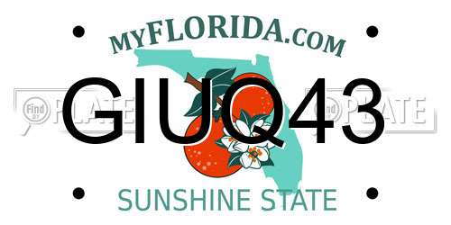 GIUQ43 Florida License Plate
