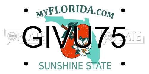 GIVU75 Florida License Plate