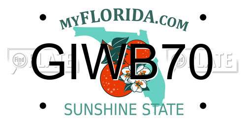GIWB70 Florida License Plate