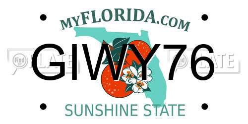 GIWY76 Florida License Plate