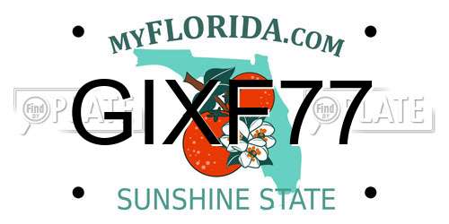 GIXF77 Florida License Plate