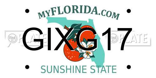 GIXG17 Florida License Plate