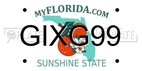 GIXG99 Florida License Plate