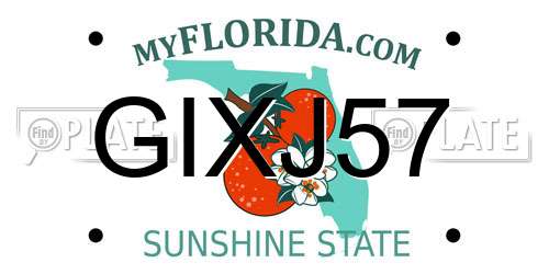 GIXJ57 Florida License Plate