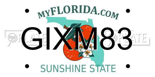 GIXM83 Florida License Plate