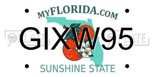 GIXW95 Florida License Plate