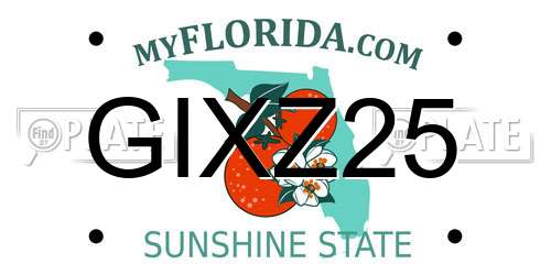 GIXZ25 Florida License Plate