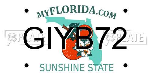 GIYB72 Florida License Plate