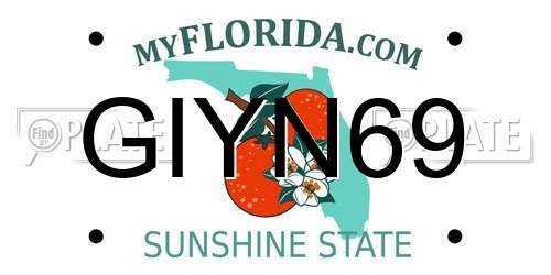 GIYN69 Florida License Plate