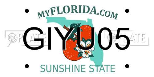 GIYU05 Florida License Plate