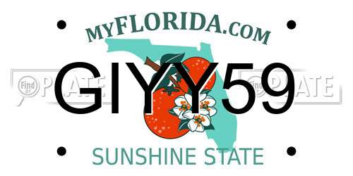 GIYY59 Florida License Plate
