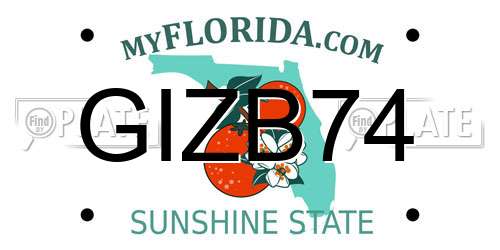 GIZB74 Florida License Plate