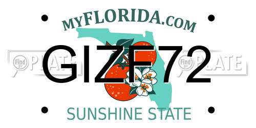 GIZF72 Florida License Plate