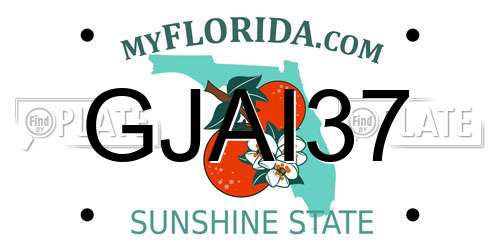 GJAI37 Florida License Plate