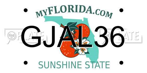 GJAL36 Florida License Plate