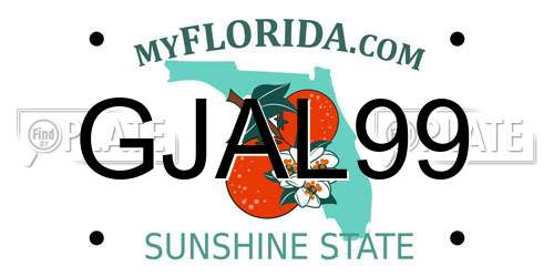 GJAL99 Florida License Plate