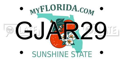 GJAR29 Florida License Plate
