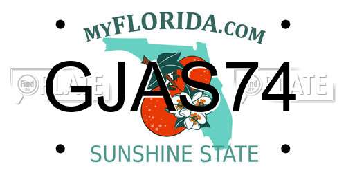 GJAS74 Florida License Plate