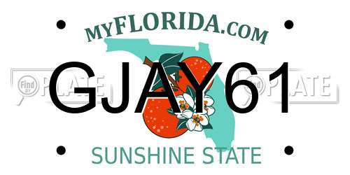 GJAY61 Florida License Plate
