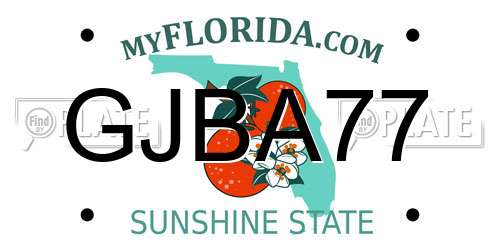 GJBA77 Florida License Plate