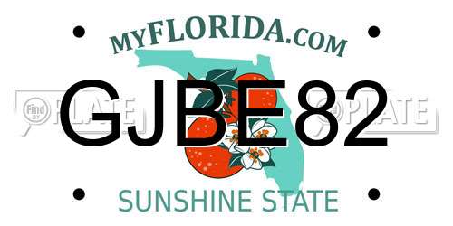 GJBE82 Florida License Plate