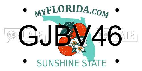 GJBV46 Florida License Plate