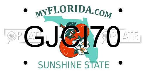 GJCI70 Florida License Plate