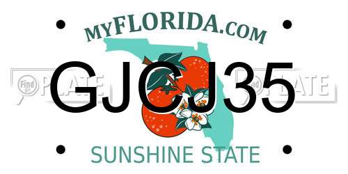 GJCJ35 Florida License Plate