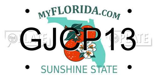 GJCP13 Florida License Plate