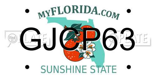 GJCP63 Florida License Plate