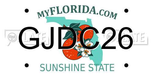 GJDC26 Florida License Plate