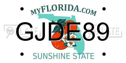 GJDE89 Florida License Plate