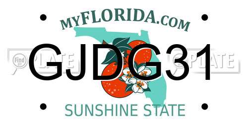 GJDG31 Florida License Plate