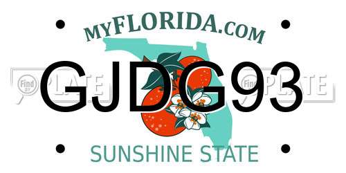 GJDG93 Florida License Plate