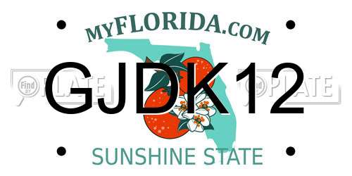 GJDK12 Florida License Plate