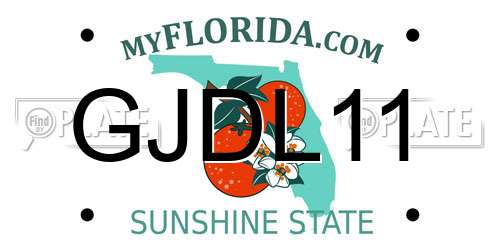 GJDL11 Florida License Plate