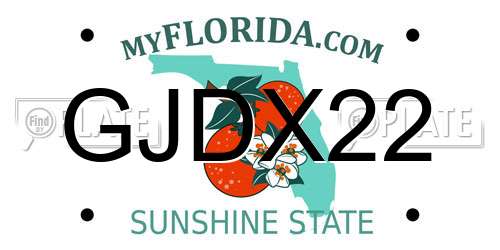 GJDX22 Florida License Plate