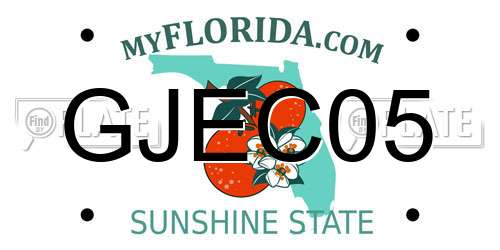 GJEC05 Florida License Plate