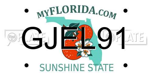 GJEL91 Florida License Plate
