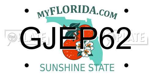 GJEP62 Florida License Plate