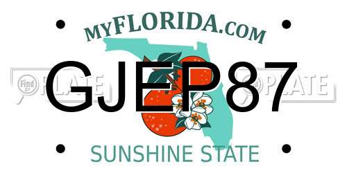GJEP87 Florida License Plate