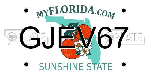 GJEV67 Florida License Plate