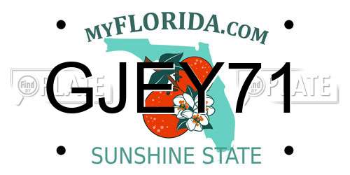 GJEY71 Florida License Plate